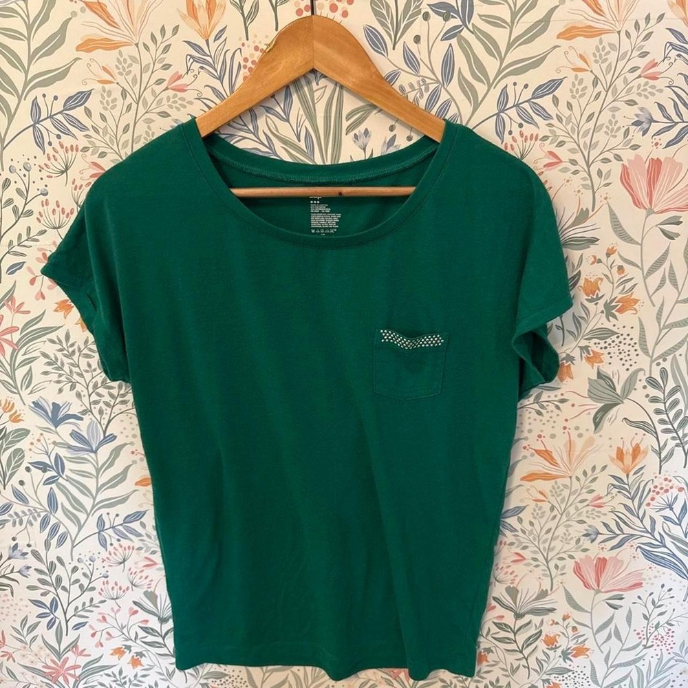 Gap Green Short Sleeve Scoop Neck Pocket Tee